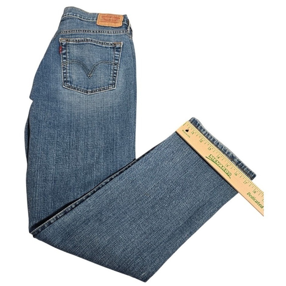 Levis 505 Straight Leg Jeans Womens 8M Medium Wash Blue Denim Stretch 703